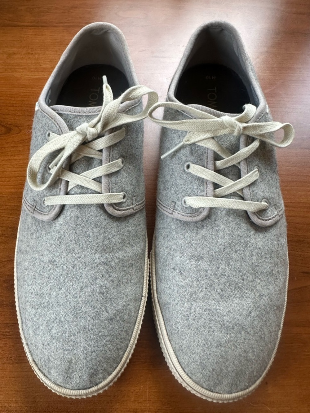 Toms Men's Gray Carlo Drizzle Felt Casual Lace-Up Sneakers Sz 10